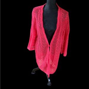 Vintage crocheted beach coverup / cardigan